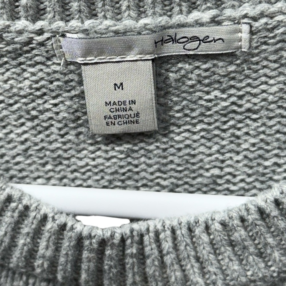 Halogen Gray Sequin Floral Women's Sweater Medium - Picture 5 of 7